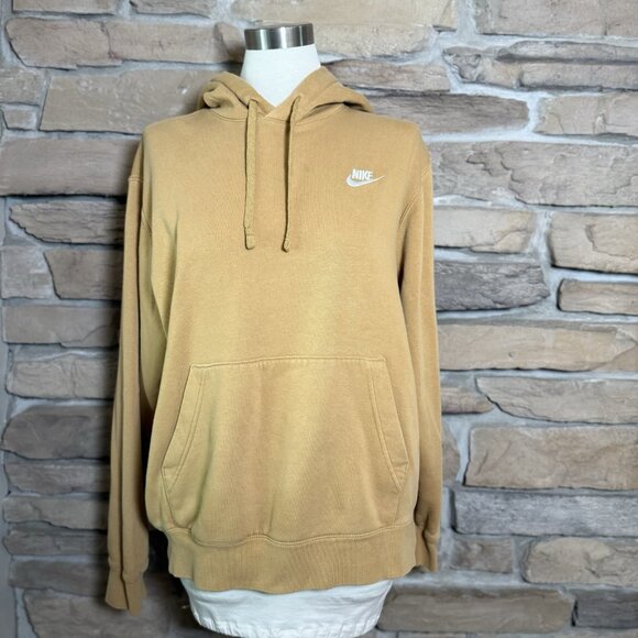 Nike Men’s Hoodie Pullover Sweatshirt Tan Yellow M Medium BV2654-722 - Picture 1 of 6